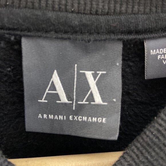 A/E Armani Exchange Men M Cable Knit Sweater Zip Jacket Blue Black Wool Blend - Picture 3 of 8